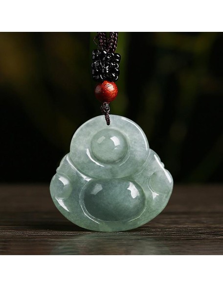 Jade Laughing Buddha Necklace - Promote Happiness & Good Luck Jade Laughing Buddha Necklace - Promote Happiness & Good Luck