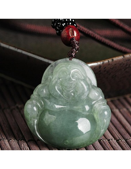 Jade Laughing Buddha Necklace - Promote Happiness & Good Luck Jade Laughing Buddha Necklace - Promote Happiness & Good Luck