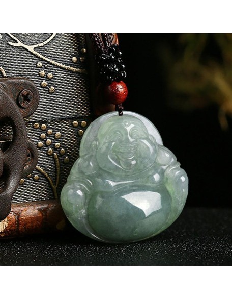 Jade Laughing Buddha Necklace - Promote Happiness & Good Luck Jade Laughing Buddha Necklace - Promote Happiness & Good Luck