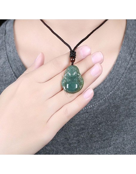 Jade Laughing Buddha Necklace - Promote Happiness & Good Luck Jade Laughing Buddha Necklace - Promote Happiness & Good Luck