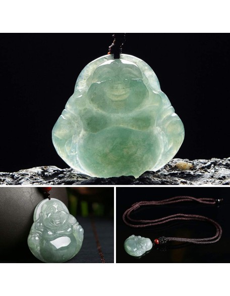 Jade Laughing Buddha Necklace - Promote Happiness & Good Luck Jade Laughing Buddha Necklace - Promote Happiness & Good Luck