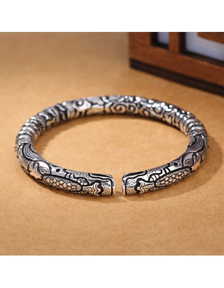 Ancient Silver Dragon Cuff Bracelet Ancient Silver Dragon Cuff Bracelet