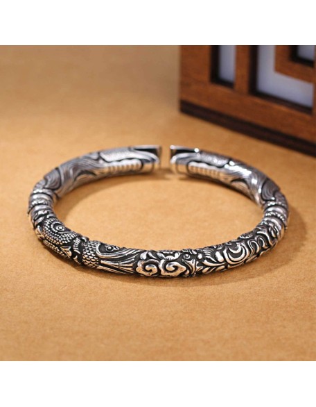Ancient Silver Dragon Cuff Bracelet Ancient Silver Dragon Cuff Bracelet