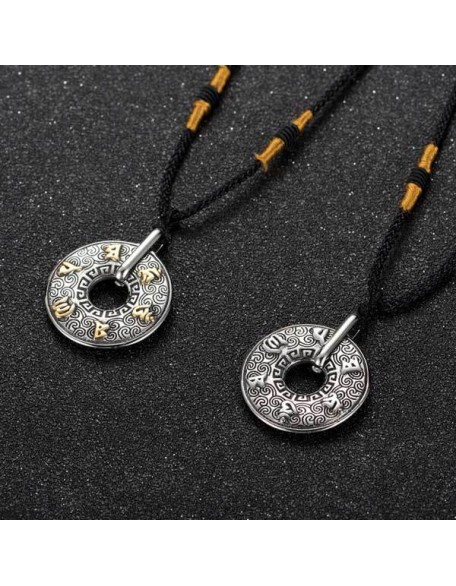 Tibetan Mani Mantra Coin Necklace Tibetan Mani Mantra Coin Necklace