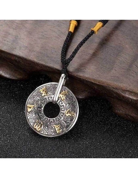 Tibetan Mani Mantra Coin Necklace Tibetan Mani Mantra Coin Necklace