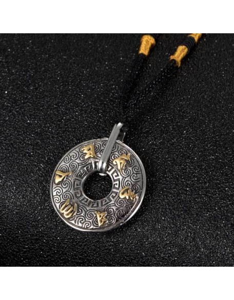 Tibetan Mani Mantra Coin Necklace Tibetan Mani Mantra Coin Necklace