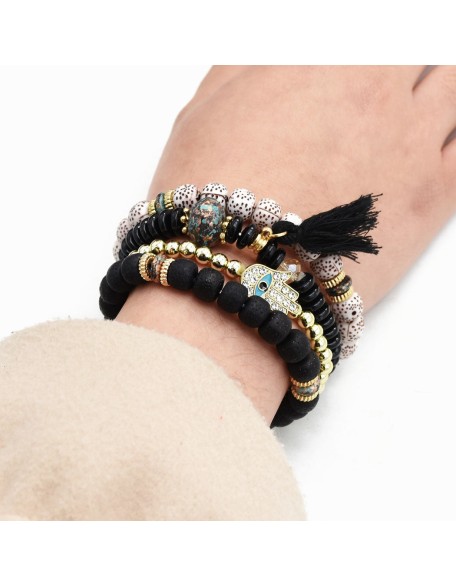 Hamsa Hand Bracelet Set - Evil Eye Protection Hamsa Hand Bracelet Set - Evil Eye Protection