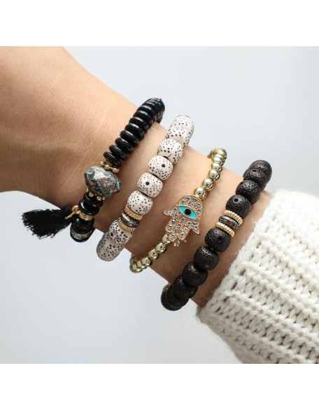Hamsa Hand Bracelet Set - Evil Eye Protection Hamsa Hand Bracelet Set - Evil Eye Protection