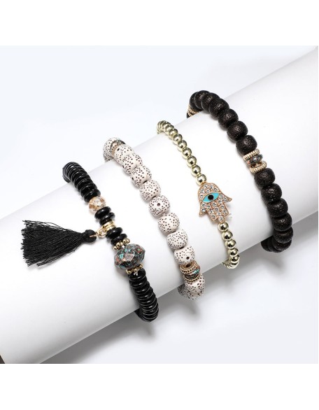 Hamsa Hand Bracelet Set - Evil Eye Protection Hamsa Hand Bracelet Set - Evil Eye Protection