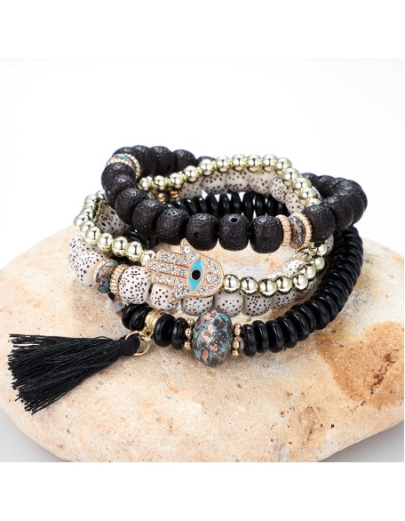 Hamsa Hand Bracelet Set - Evil Eye Protection Hamsa Hand Bracelet Set - Evil Eye Protection