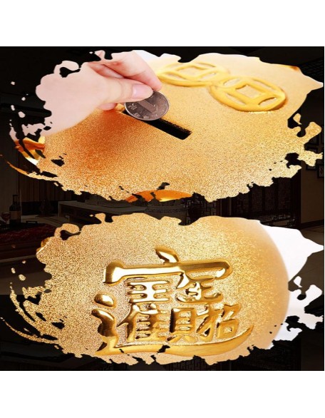 Gold Chinese Piggy Bank - Ceramic Gold Chinese Piggy Bank - Ceramic