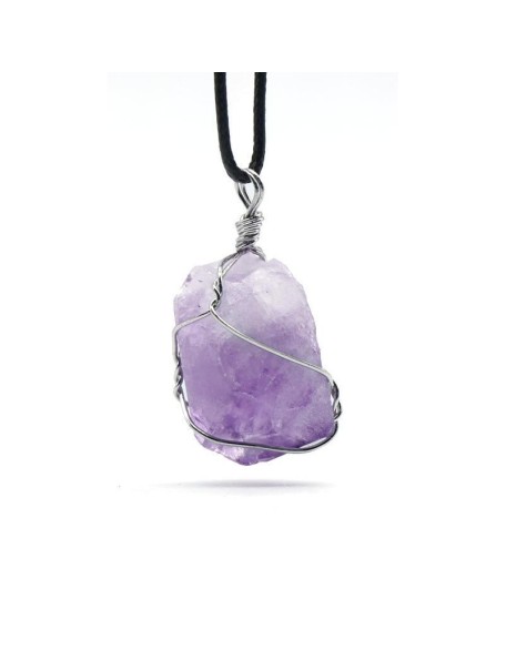 Raw Amethyst Pendant Necklace - Find Inner Peace Raw Amethyst Pendant Necklace - Find Inner Peace