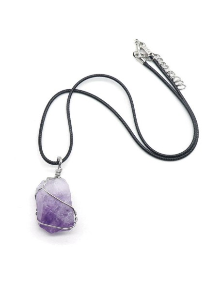 Raw Amethyst Pendant Necklace - Find Inner Peace Raw Amethyst Pendant Necklace - Find Inner Peace