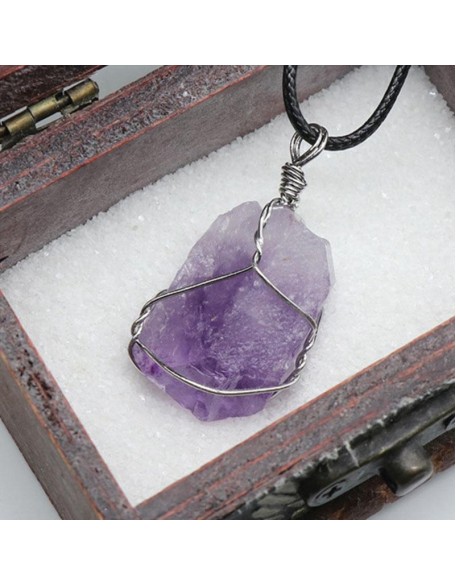 Raw Amethyst Pendant Necklace - Find Inner Peace Raw Amethyst Pendant Necklace - Find Inner Peace