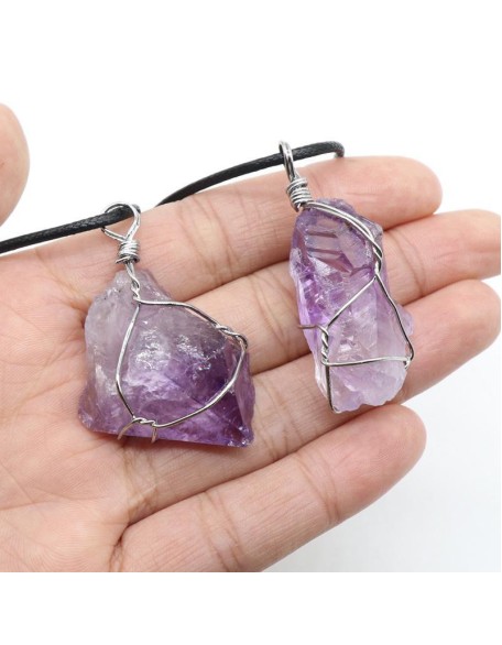 Raw Amethyst Pendant Necklace - Find Inner Peace Raw Amethyst Pendant Necklace - Find Inner Peace