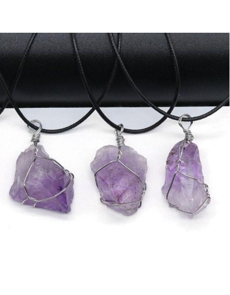 Raw Amethyst Pendant Necklace - Find Inner Peace Raw Amethyst Pendant Necklace - Find Inner Peace