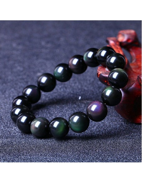Natural Rainbow Obsidian Crystal Bracelet Natural Rainbow Obsidian Crystal Bracelet