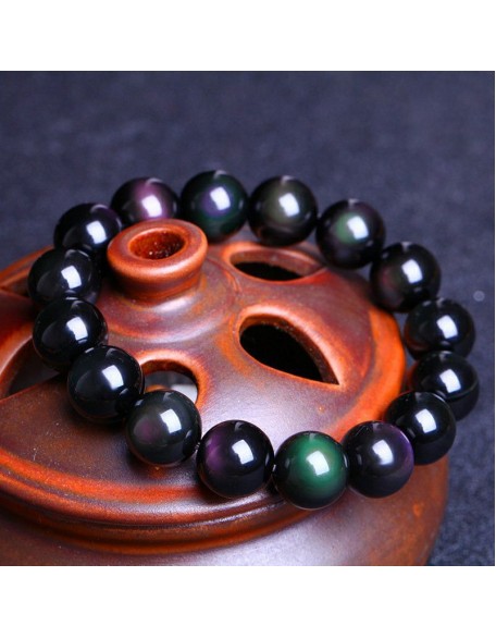 Natural Rainbow Obsidian Crystal Bracelet Natural Rainbow Obsidian Crystal Bracelet