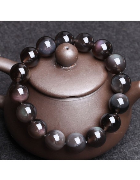 Natural Rainbow Obsidian Crystal Bracelet Natural Rainbow Obsidian Crystal Bracelet