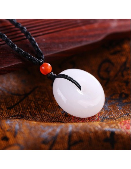 White Jade Disk Necklace - For Purity & Good Things White Jade Disk Necklace - For Purity & Good Things
