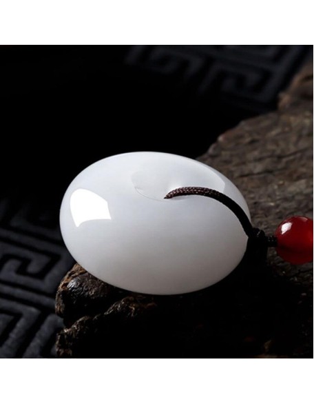 White Jade Disk Necklace - For Purity & Good Things White Jade Disk Necklace - For Purity & Good Things