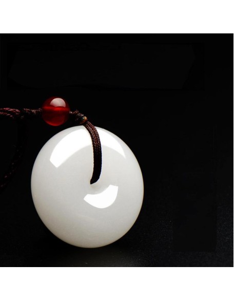 White Jade Disk Necklace - For Purity & Good Things White Jade Disk Necklace - For Purity & Good Things