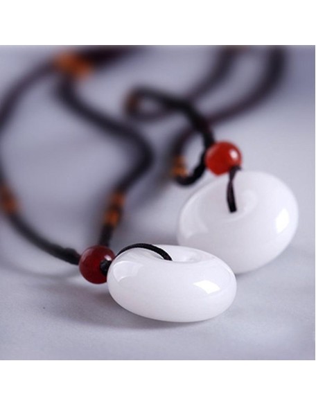 White Jade Disk Necklace - For Purity & Good Things White Jade Disk Necklace - For Purity & Good Things