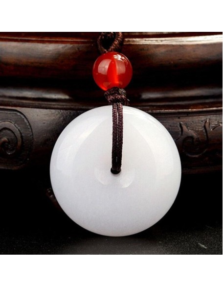 White Jade Disk Necklace - For Purity & Good Things White Jade Disk Necklace - For Purity & Good Things