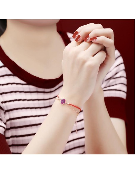 Four Leaf Clover Bracelet - Friendship Good Luck Charm Four Leaf Clover Bracelet - Friendship Good Luck Charm