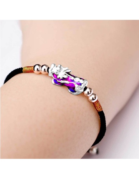 Temperature Color Changing Pixiu Bracelet - Handwoven Rope