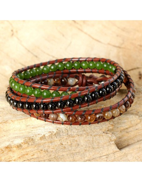 Handmade Onyx Agate Wrap Bracelet Artisan Crafted Multi Gemstone Fine Silver Quartz Multigem Multicolor Green Beaded Thailand Cypress Birthstone Handmade Onyx Agate Wrap Bracelet Artisan Crafted Multi Gemstone Fine Silver Quartz Multigem Multicolor Green Beaded Thailand Cypress Birthstone