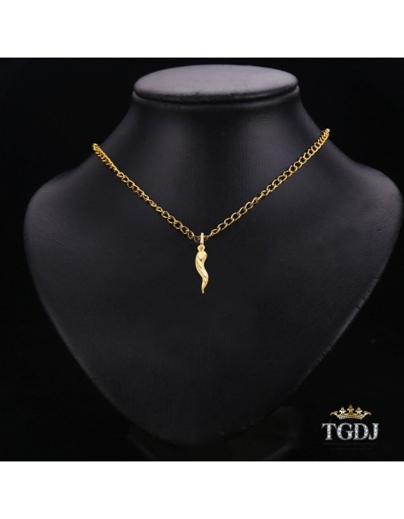 Italian Horn Pendant, 23x8 mm 14k Yellow Gold Twisted Cornicello Necklace, High Polished, Good Luck Charm Italian Horn Pendant, 23x8 mm 14k Yellow Gold Twisted Cornicello Necklace, High Polished, Good Luck Charm