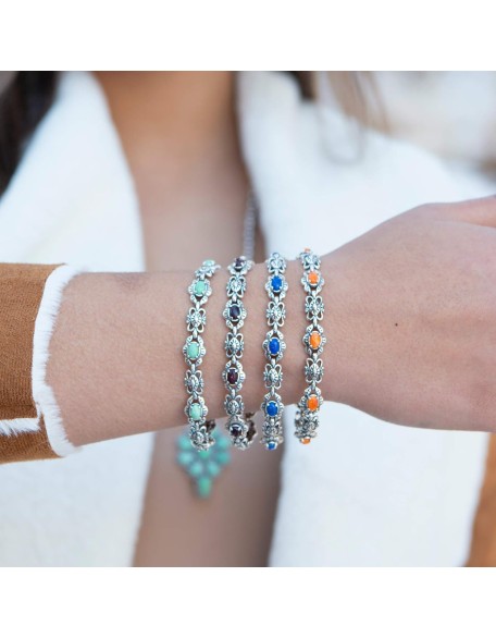 American West Jewelry Sterling Silver Women's Link Bracelet American West Jewelry Sterling Silver Women's Link Bracelet