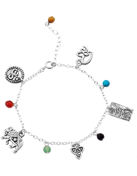 Super Good Luck Bracelet, Sterling Silver 14K Gold Fill Dangle Charm Bracelet Super Good Luck Bracelet, Sterling Silver 14K Gold Fill Dangle Charm Bracelet