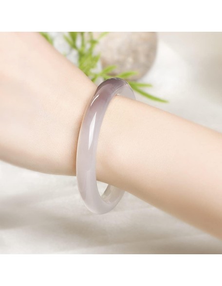 Women's Jade Bangle, Gray Chalcedony Bangle, Women's Gray Agate Bangle, Feng Shui Jade Bangle Women's Jade Bangle, Gray Chalcedony Bangle, Women's Gray Agate Bangle, Feng Shui Jade Bangle