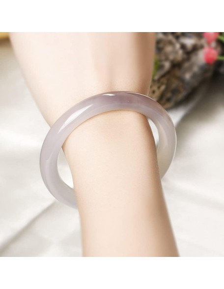 Women's Jade Bangle, Gray Chalcedony Bangle, Women's Gray Agate Bangle, Feng Shui Jade Bangle Women's Jade Bangle, Gray Chalcedony Bangle, Women's Gray Agate Bangle, Feng Shui Jade Bangle