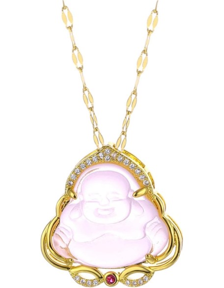 Laughing Buddha Pendant Necklace 18k Gold Plated Jade Smiling Buddha Chain Bling Necklace Dainty Gemstone Lucky Amule Amulet Jewelry Laughing Buddha Pendant Necklace 18k Gold Plated Jade Smiling Buddha Chain Bling Necklace Dainty Gemstone Lucky Amule Amulet Jewelry