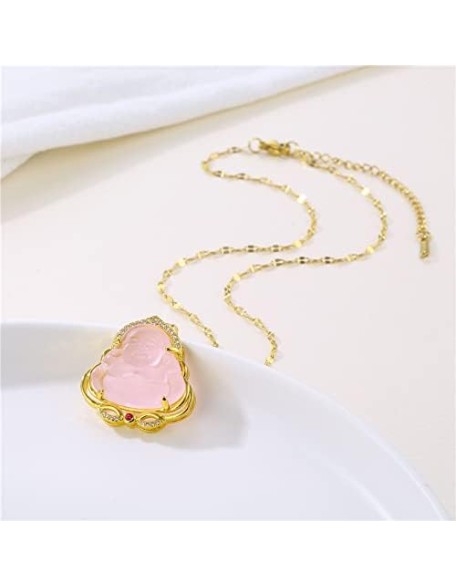Laughing Buddha Pendant Necklace 18k Gold Plated Jade Smiling Buddha Chain Bling Necklace Dainty Gemstone Lucky Amule Amulet Jewelry Laughing Buddha Pendant Necklace 18k Gold Plated Jade Smiling Buddha Chain Bling Necklace Dainty Gemstone Lucky Amule Amulet Jewelry