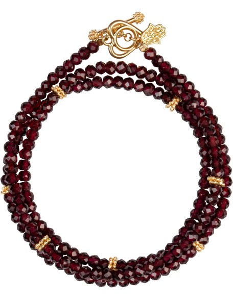 Spirit of Love - Genuine Garnet Stones 925 Sterling Silver- 18K Gold Plated Wrap Bracelet Spirit of Love - Genuine Garnet Stones 925 Sterling Silver- 18K Gold Plated Wrap Bracelet
