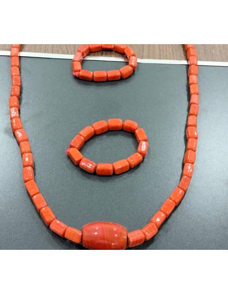 Original Coral Beads Necklace And Coral Bead Bracelet, Igbo bead African jewelry Original Coral Beads Necklace And Coral Bead Bracelet, Igbo bead African jewelry