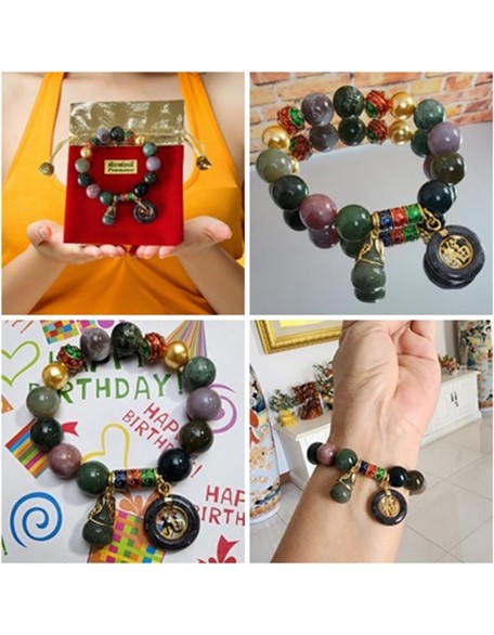 12.50 mm Jewelry Healing Energy Bracelets Bangle Charms with Pendant Jade Coin 12.50 mm Jewelry Healing Energy Bracelets Bangle Charms with Pendant Jade Coin