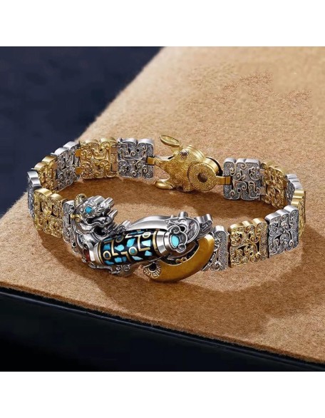Nine-Eyed Dzi Bead Bracelet,Tibetan Silver Six-Character Mantra Nine-Eyed Dzi Bead Feng Shui Amulet Bracelet Nine-Eyed Dzi Bead Bracelet,Tibetan Silver Six-Character Mantra Nine-Eyed Dzi Bead Feng Shui Amulet Bracelet