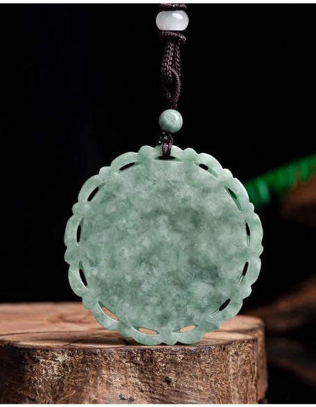 Natural Jadeite Dragon and Phoenix Zodiac Pendant Necklace Natural Jadeite Dragon and Phoenix Zodiac Pendant Necklace
