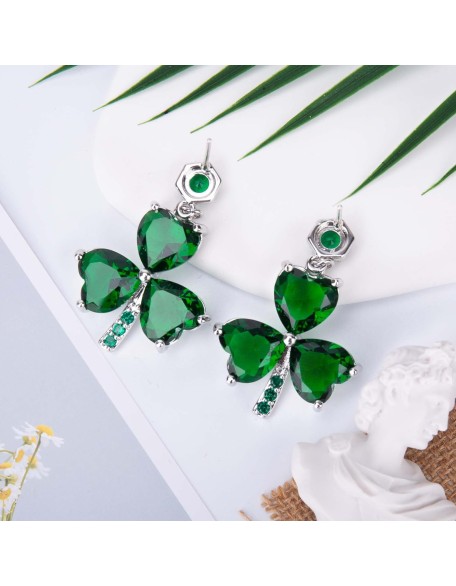 Shamrock Rhinestone Earrings Studs, Earrings Hook Shamrock Rhinestone Earrings Studs, Earrings Hook