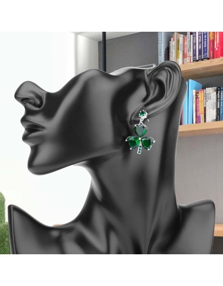 Shamrock Rhinestone Earrings Studs, Earrings Hook Shamrock Rhinestone Earrings Studs, Earrings Hook